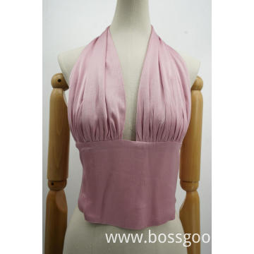 Ladies Pink woven sexy Top